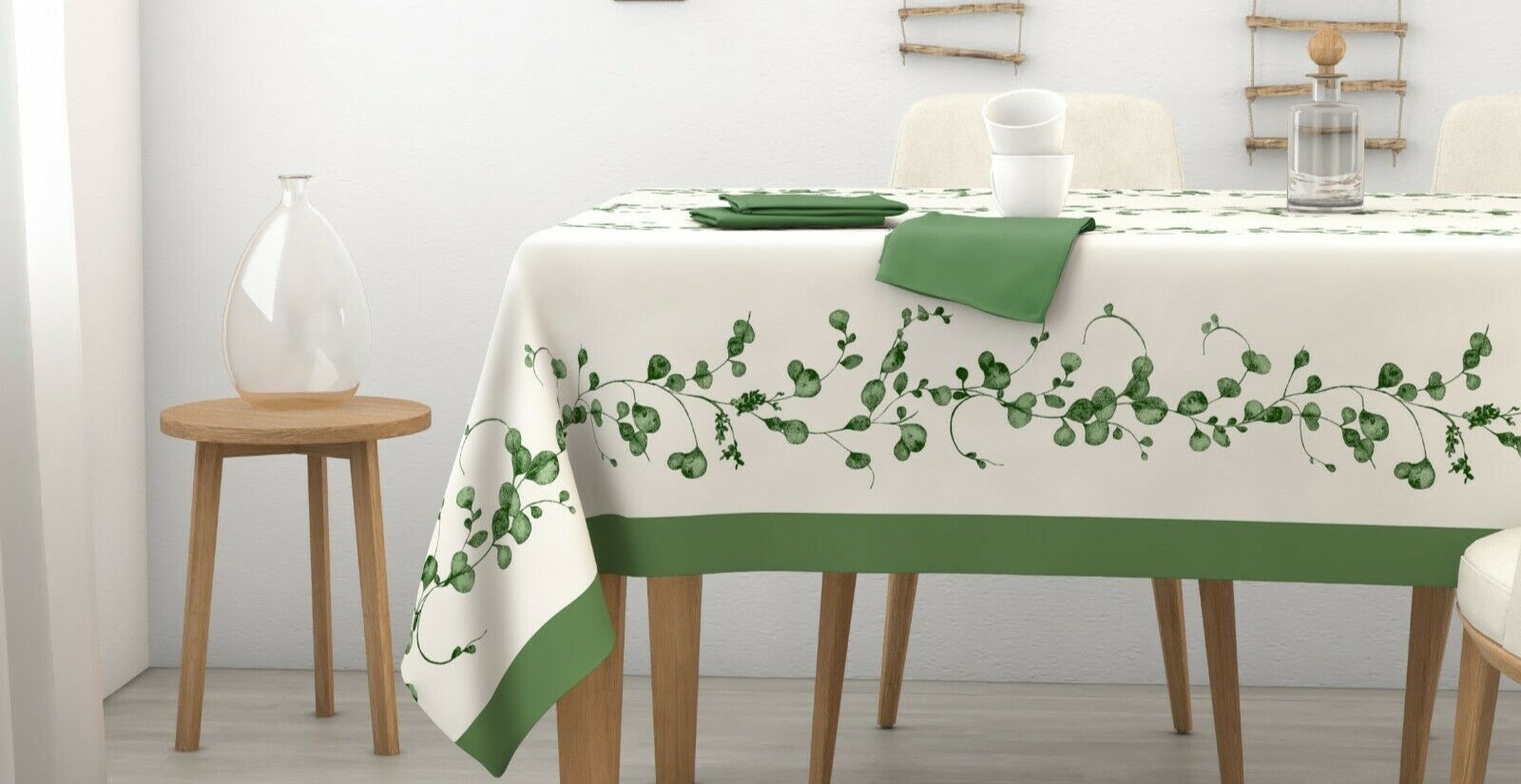 cucina tavolo tovaglia verde